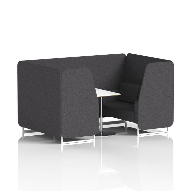 Brixworth Booth With White Legs And White Table In Single Tone