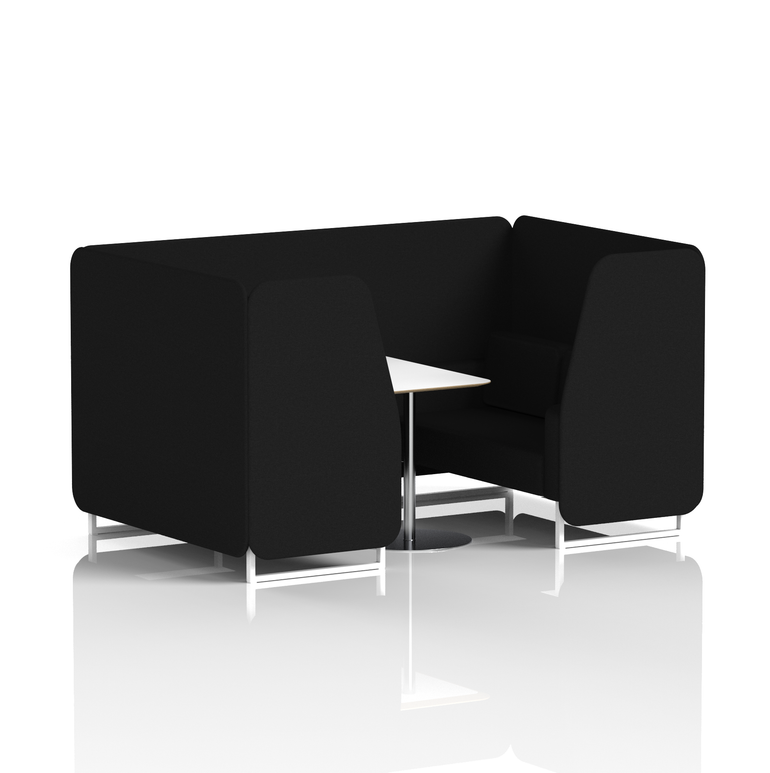 Brixworth Booth With White Legs And White Table In Single Tone