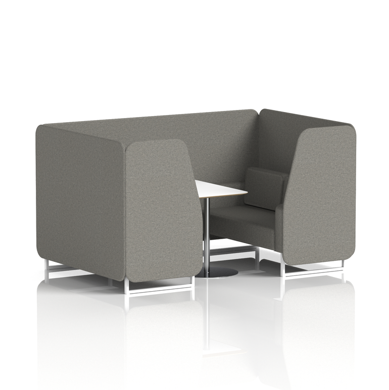Brixworth Booth With White Legs And White Table In Single Tone