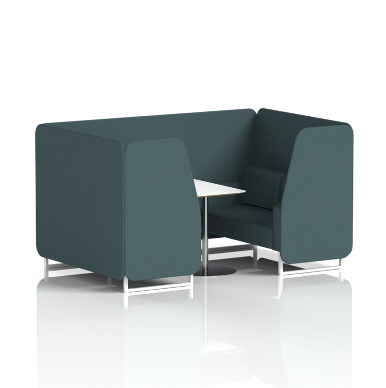 Brixworth Booth With White Legs And White Table In Single Tone