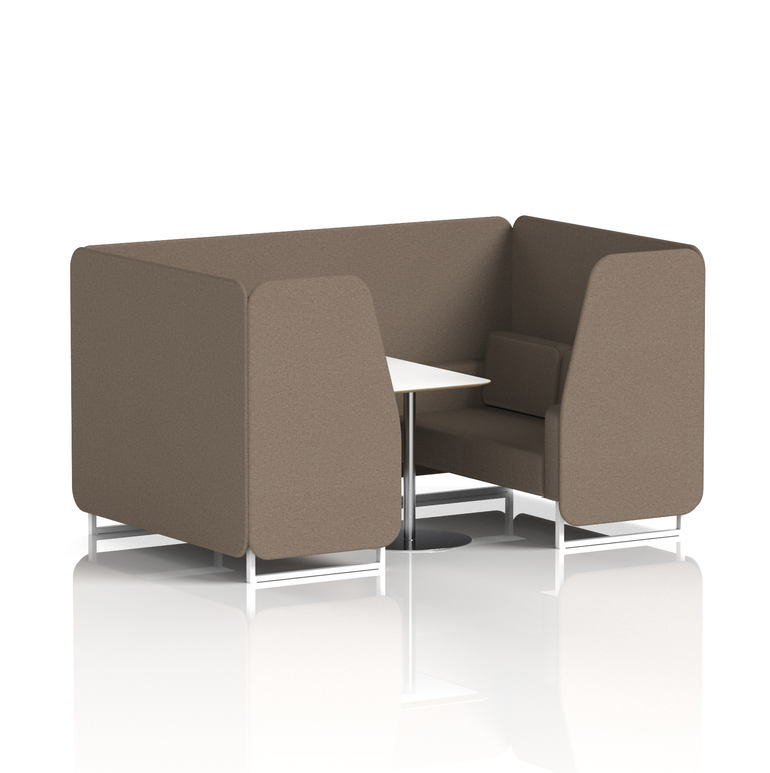 Brixworth Booth With White Legs And White Table In Single Tone