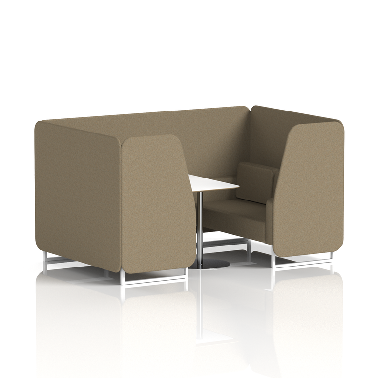 Brixworth Booth With White Legs And White Table In Single Tone