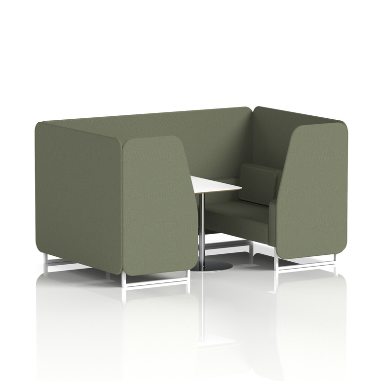 Brixworth Booth With White Legs And White Table In Single Tone