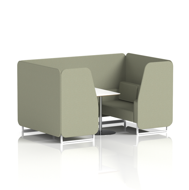 Brixworth Booth With White Legs And White Table In Single Tone
