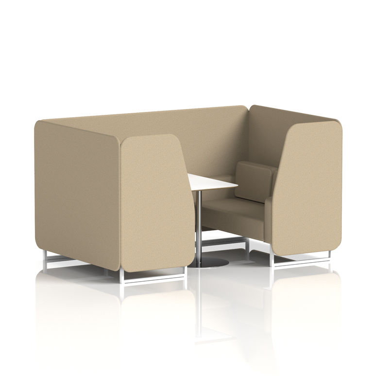 Brixworth Booth With White Legs And White Table In Single Tone