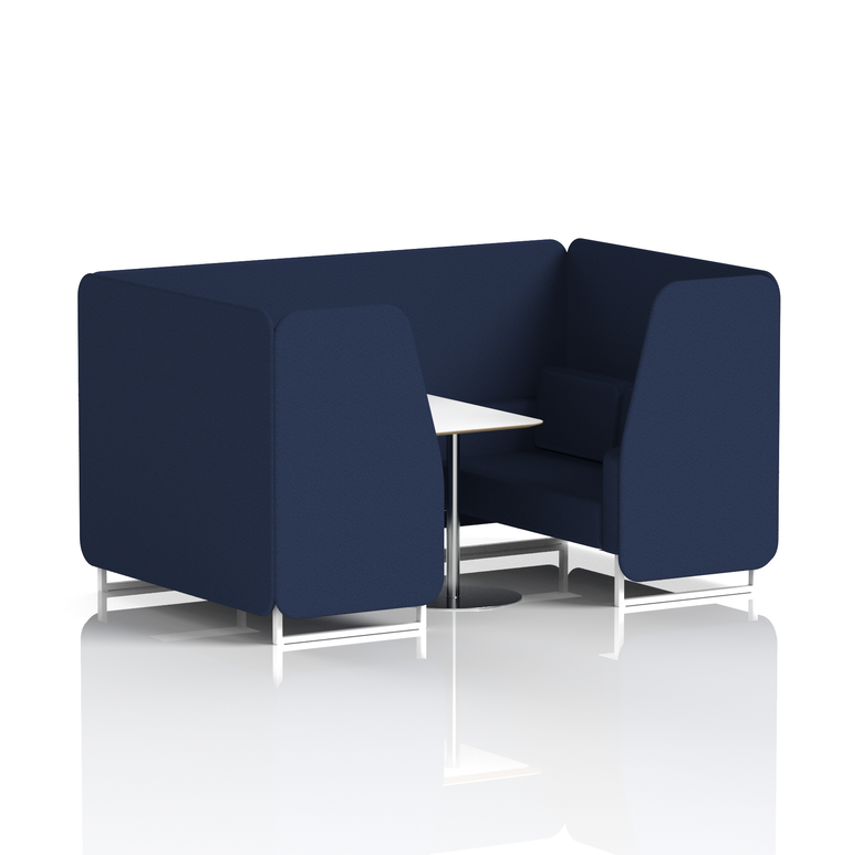 Brixworth Booth With White Legs And White Table In Single Tone