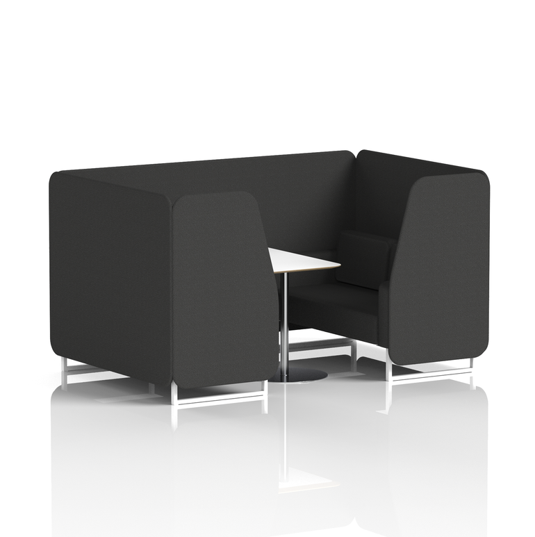 Brixworth Booth With White Legs And White Table In Single Tone