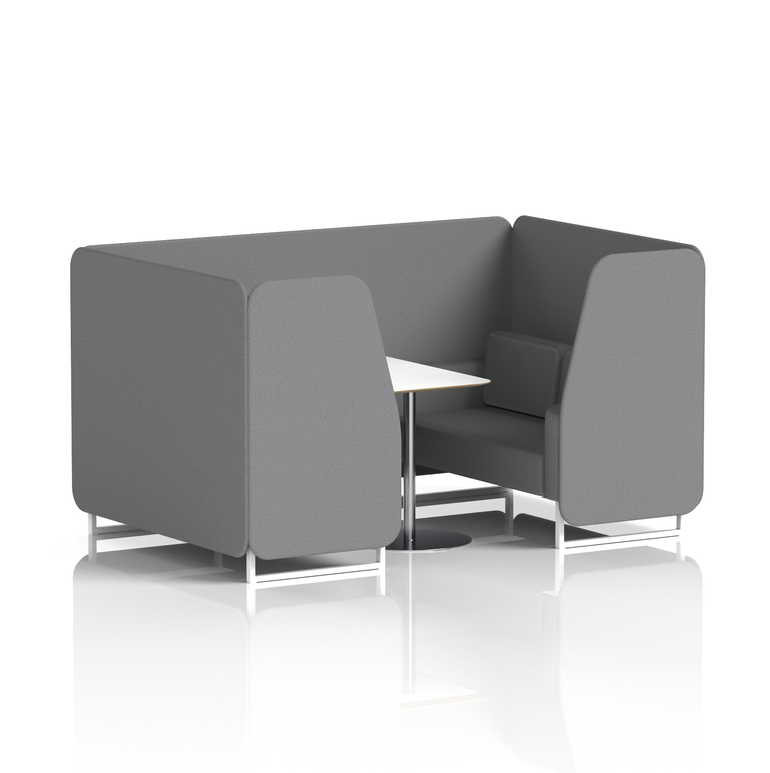 Brixworth Booth With White Legs And White Table In Single Tone