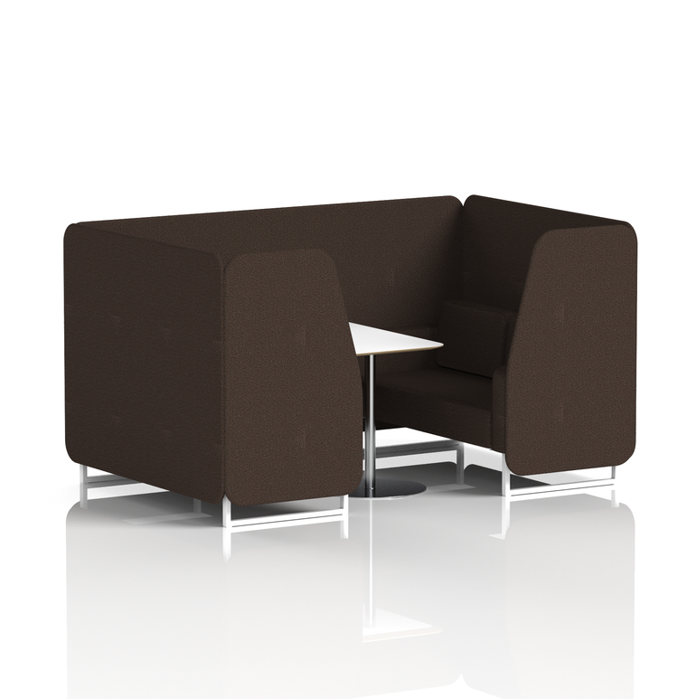 Brixworth Booth With White Legs And White Table In Single Tone