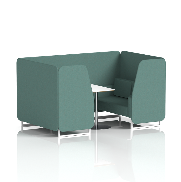 Brixworth Booth With White Legs And White Table In Single Tone