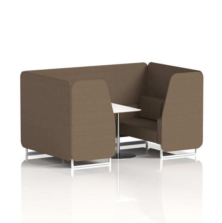 Brixworth Booth With White Legs And White Table In Single Tone