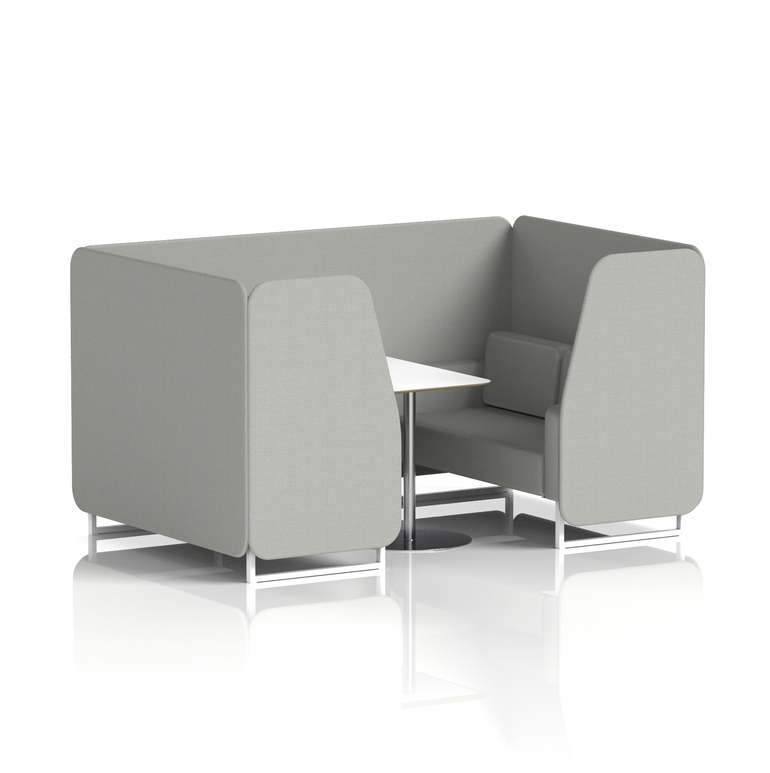 Brixworth Booth With White Legs And White Table In Single Tone