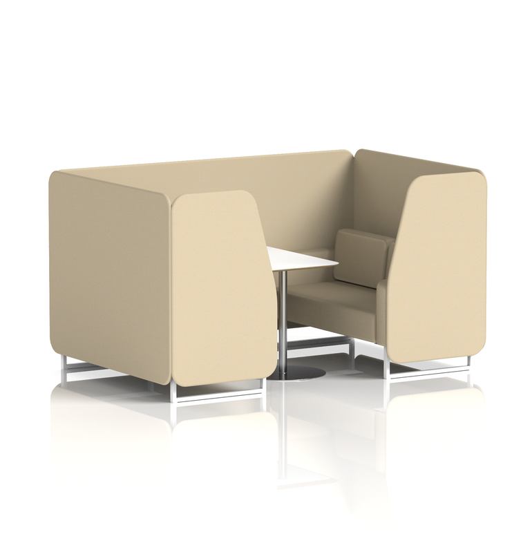 Brixworth Booth With White Legs And White Table In Single Tone
