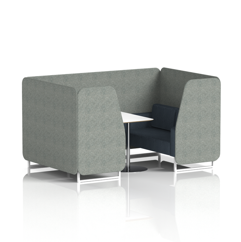 Brixworth Booth With White Legs And White Table In Two Tone