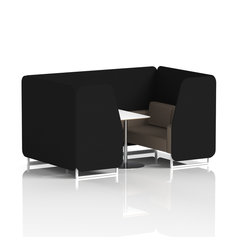 Brixworth Booth With White Legs And White Table In Two Tone