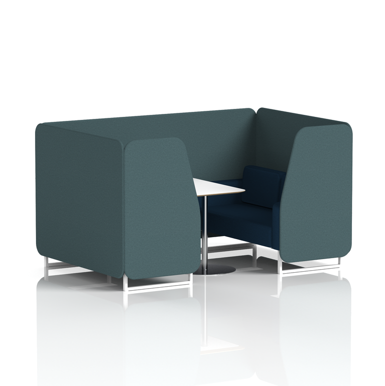 Brixworth Booth With White Legs And White Table In Two Tone