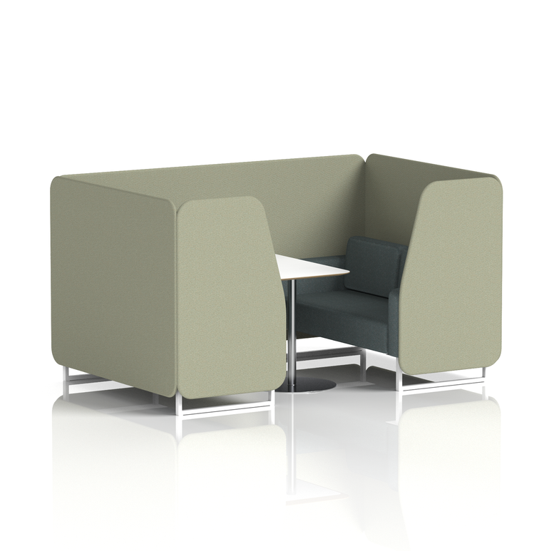 Brixworth Booth With White Legs And White Table In Two Tone