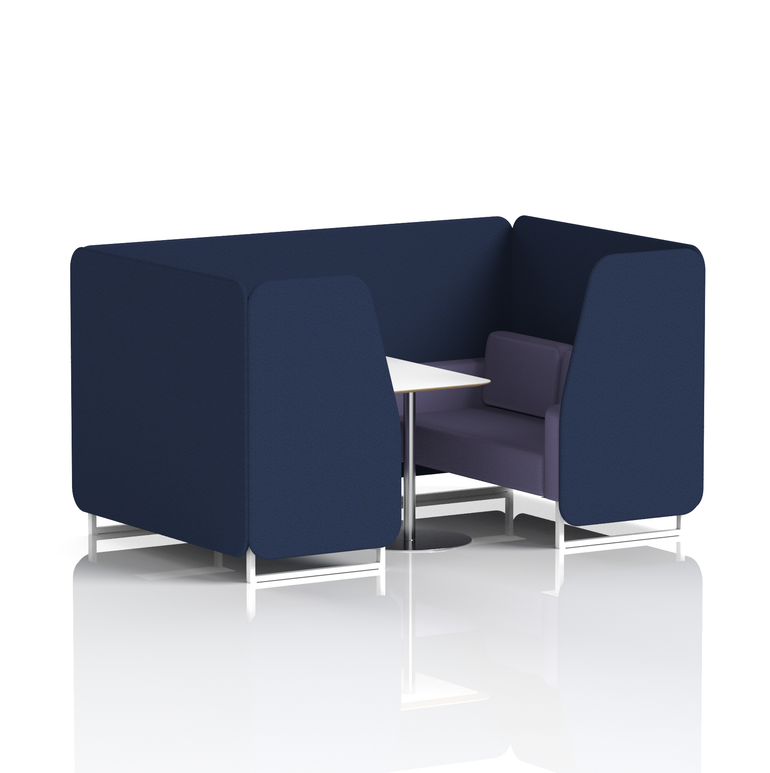 Brixworth Booth With White Legs And White Table In Two Tone