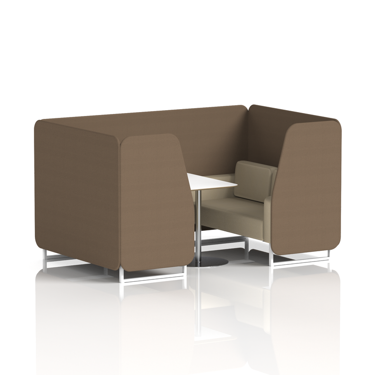 Brixworth Booth With White Legs And White Table In Two Tone