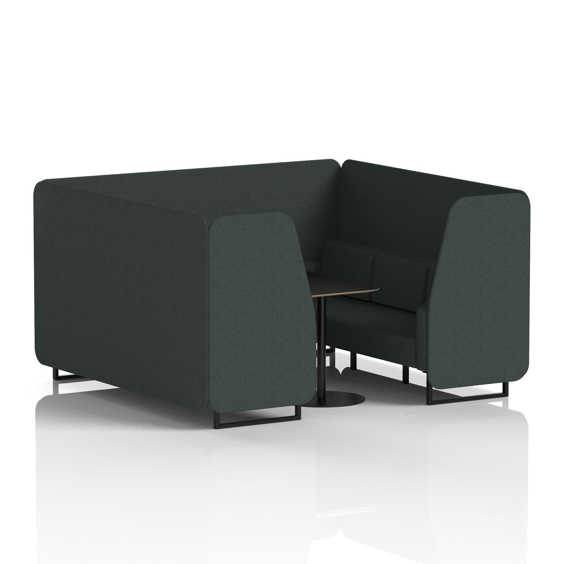 Brixworth Booth With Black Legs And Black Table In Single Tone