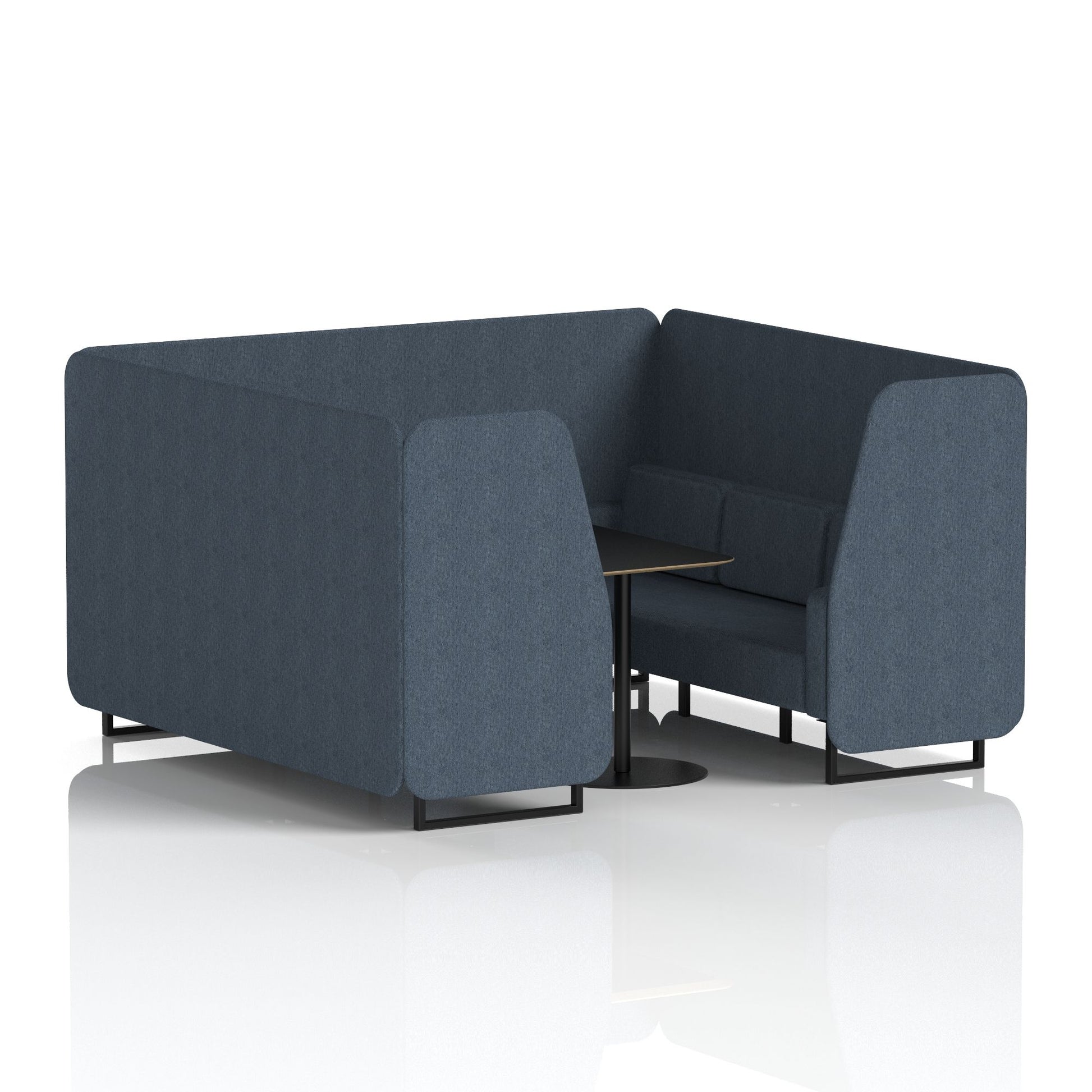 Brixworth Booth With Black Legs And Black Table In Single Tone