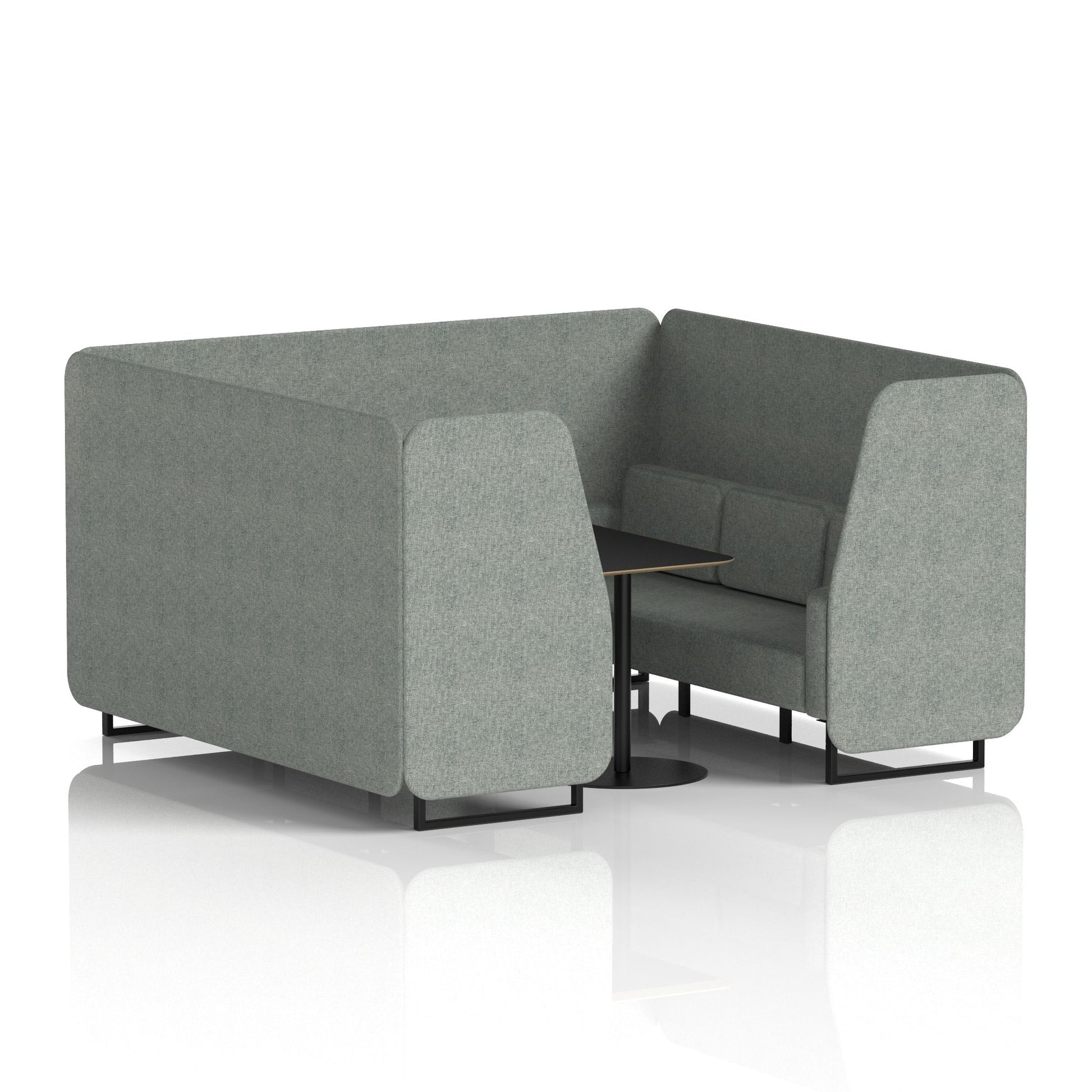 Brixworth Booth With Black Legs And Black Table In Single Tone