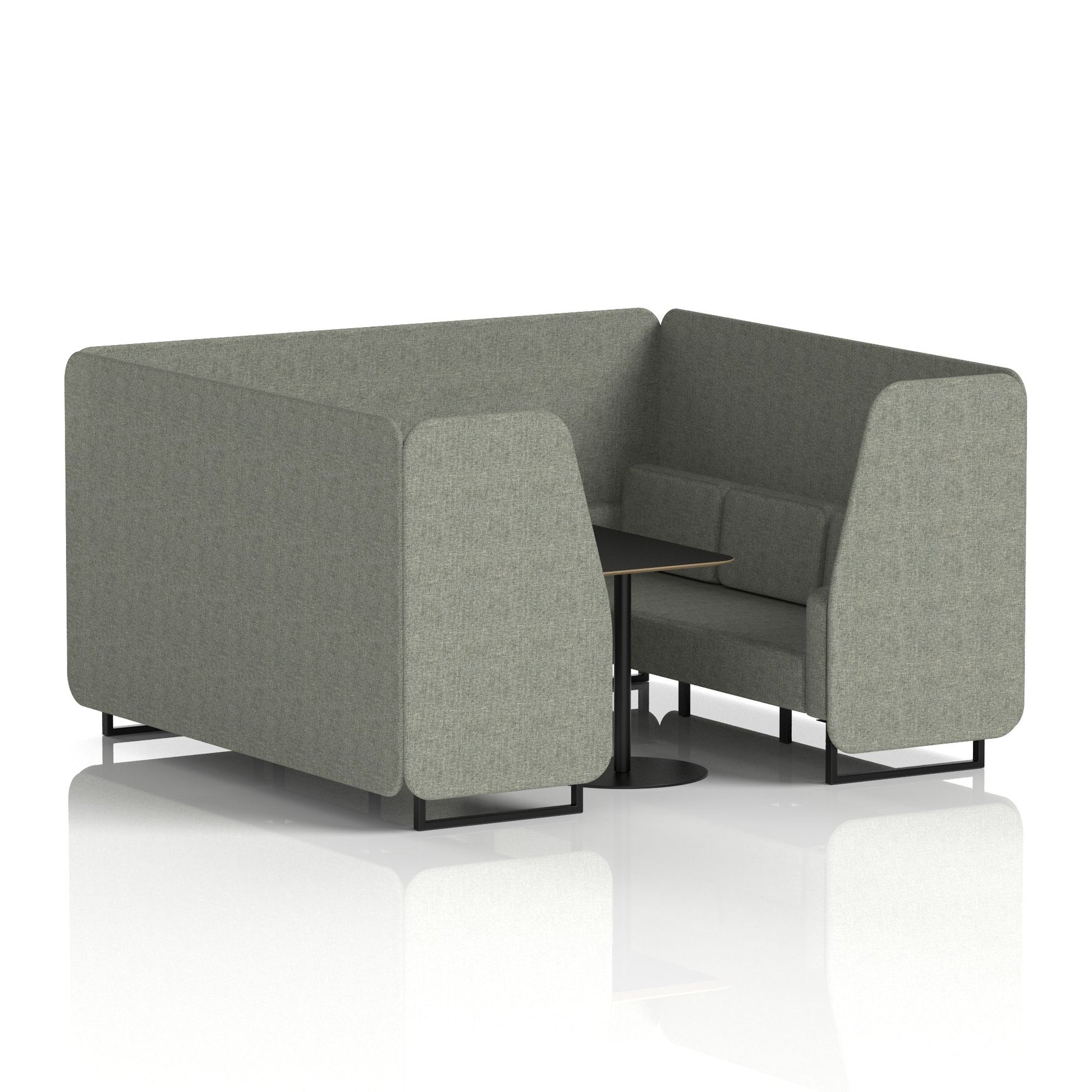 Brixworth Booth With Black Legs And Black Table In Single Tone