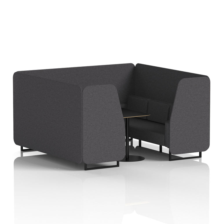 Brixworth Booth With Black Legs And Black Table In Single Tone