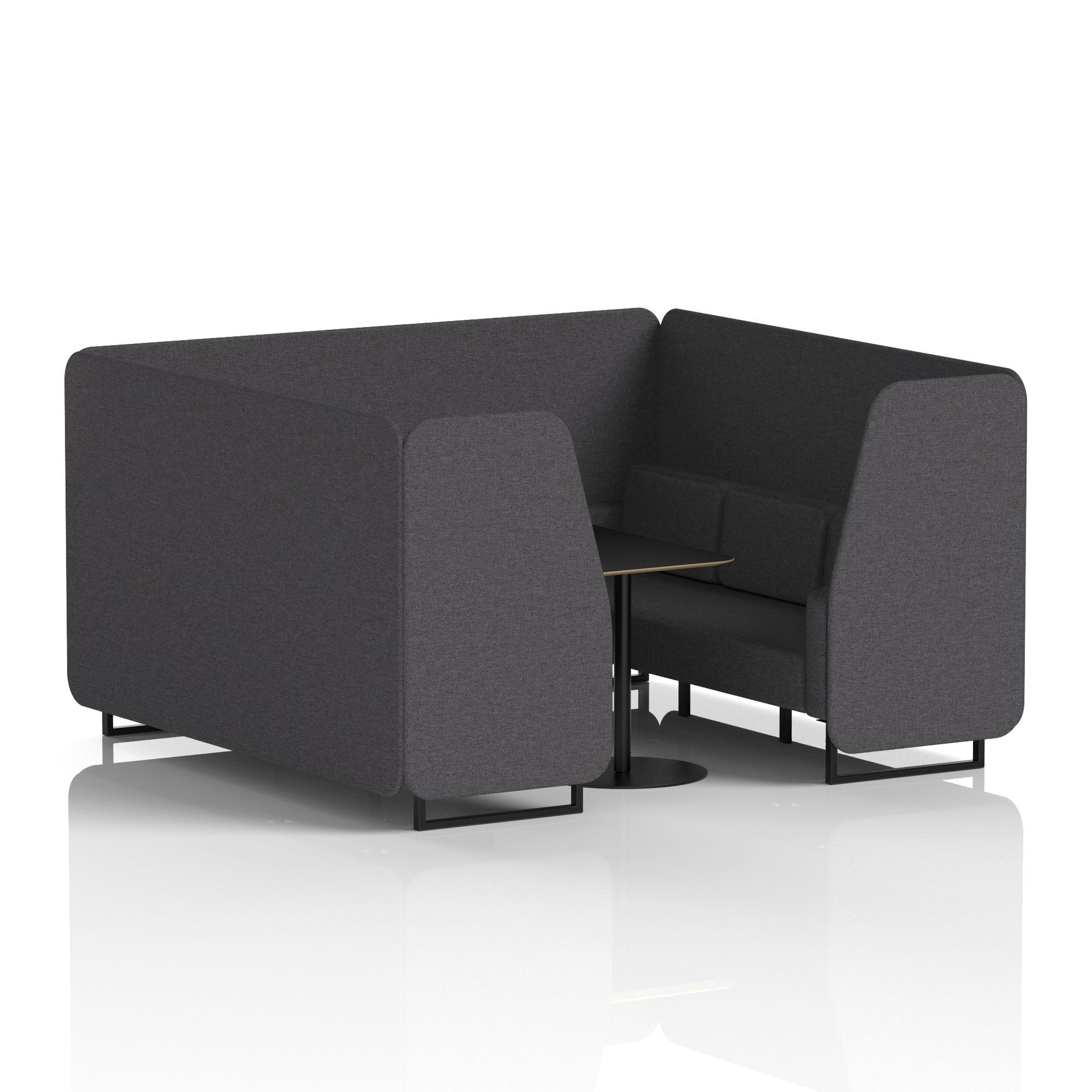 Brixworth Booth With Black Legs And Black Table In Single Tone