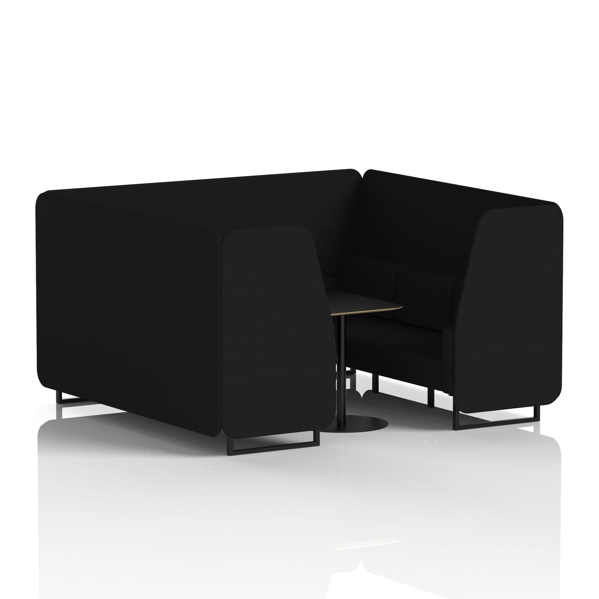 Brixworth Booth With Black Legs And Black Table In Single Tone