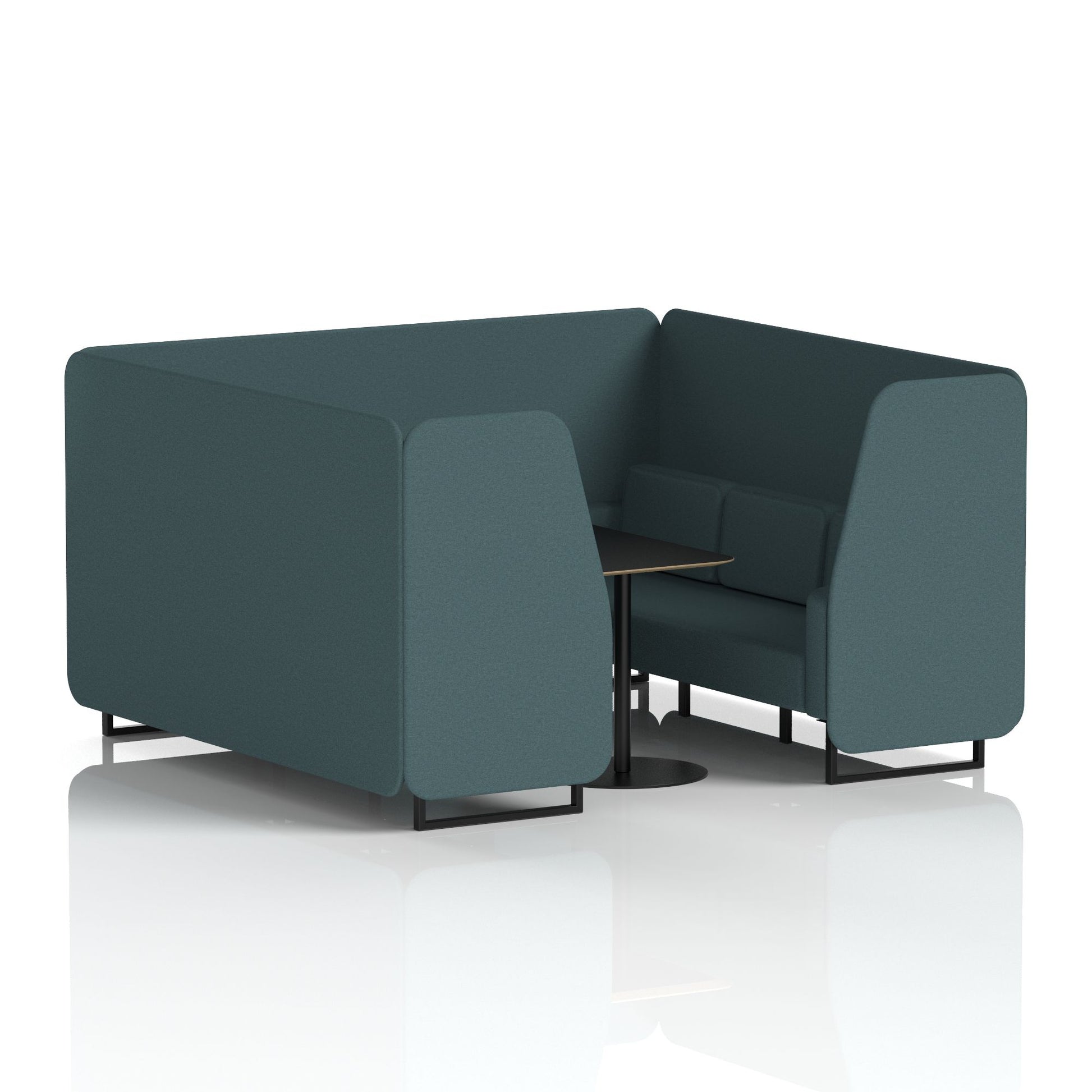 Brixworth Booth With Black Legs And Black Table In Single Tone