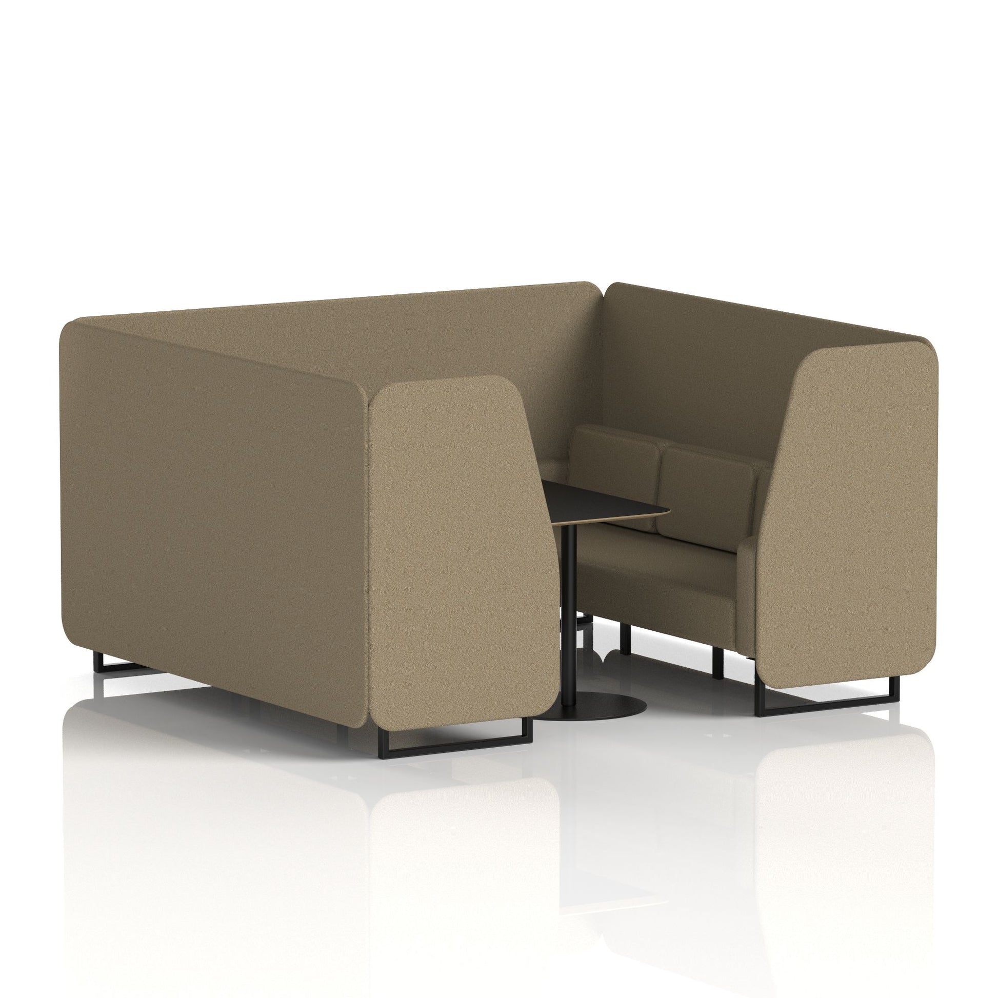 Brixworth Booth With Black Legs And Black Table In Single Tone