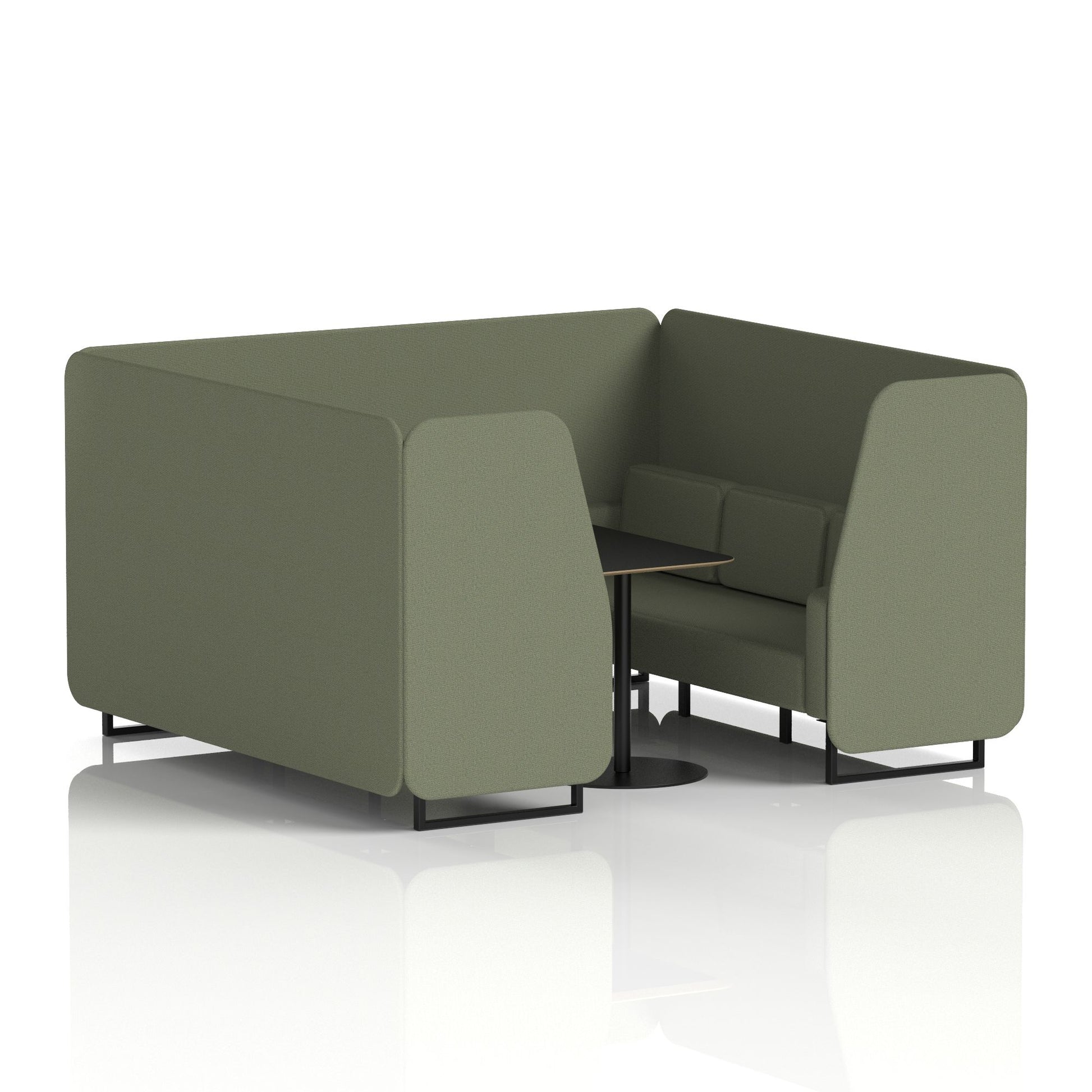Brixworth Booth With Black Legs And Black Table In Single Tone