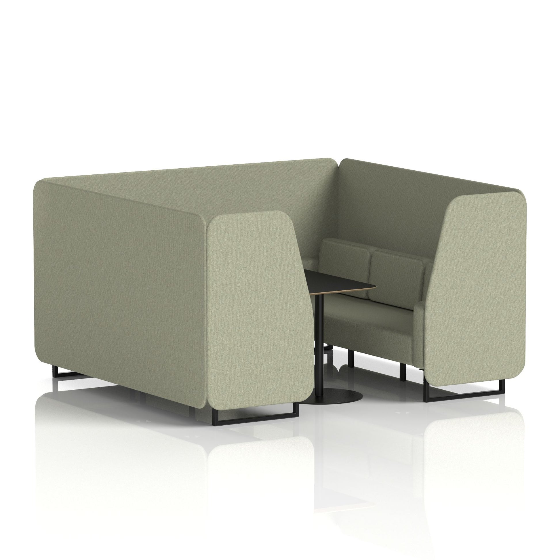 Brixworth Booth With Black Legs And Black Table In Single Tone