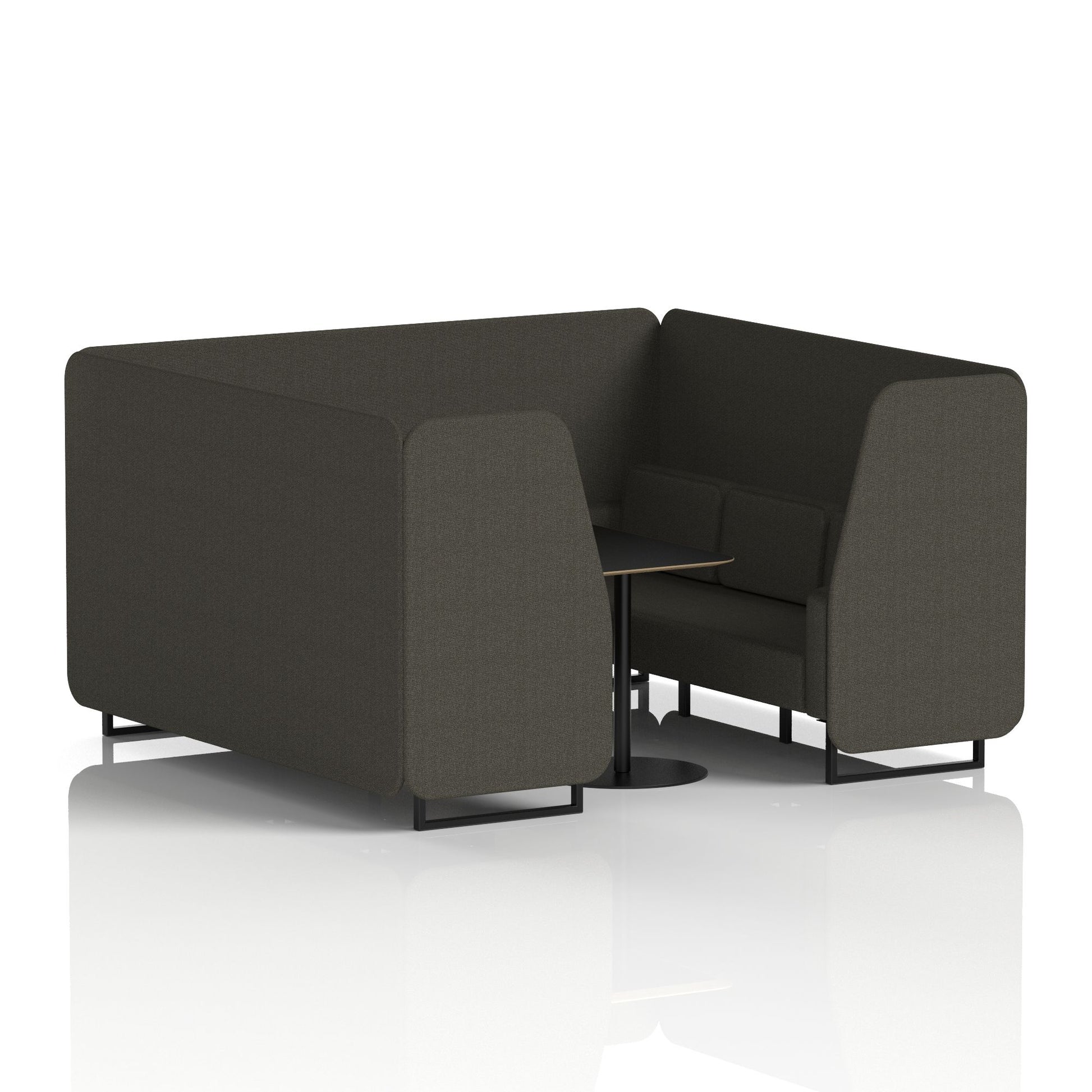Brixworth Booth With Black Legs And Black Table In Single Tone