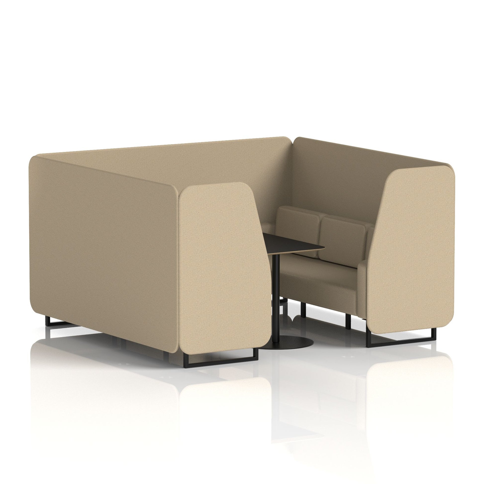 Brixworth Booth With Black Legs And Black Table In Single Tone