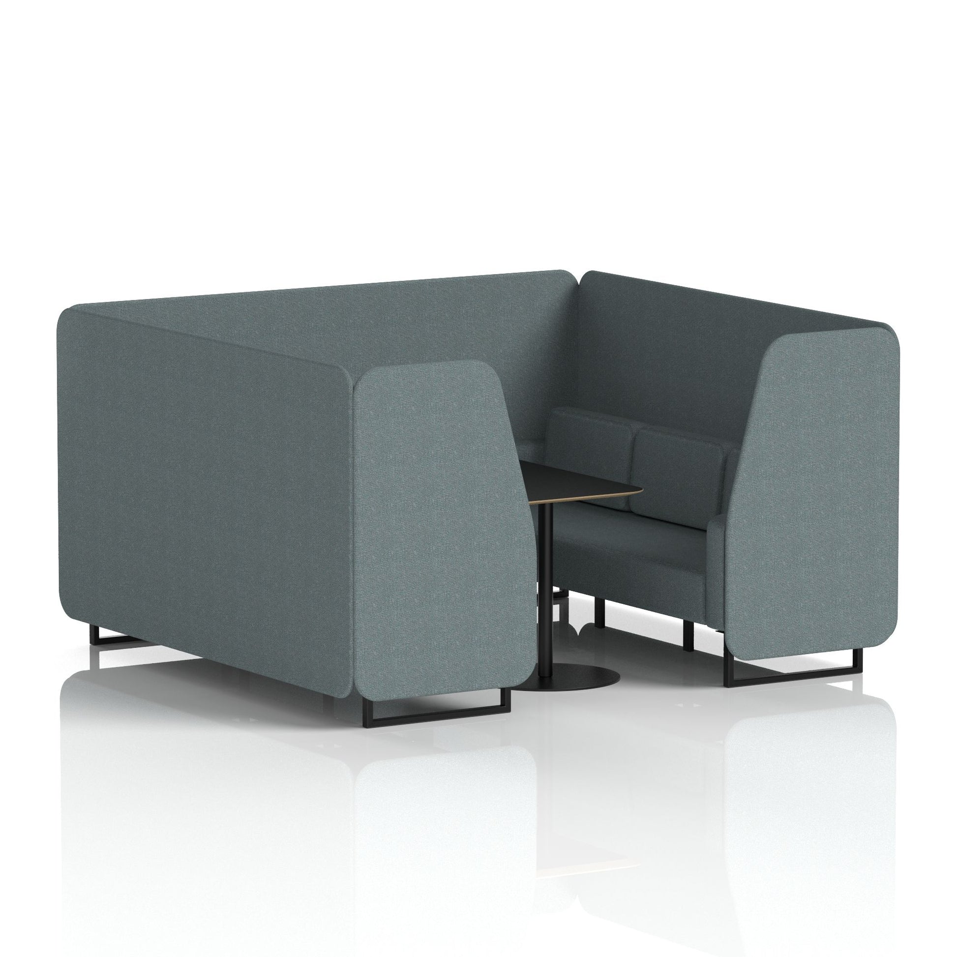 Brixworth Booth With Black Legs And Black Table In Single Tone