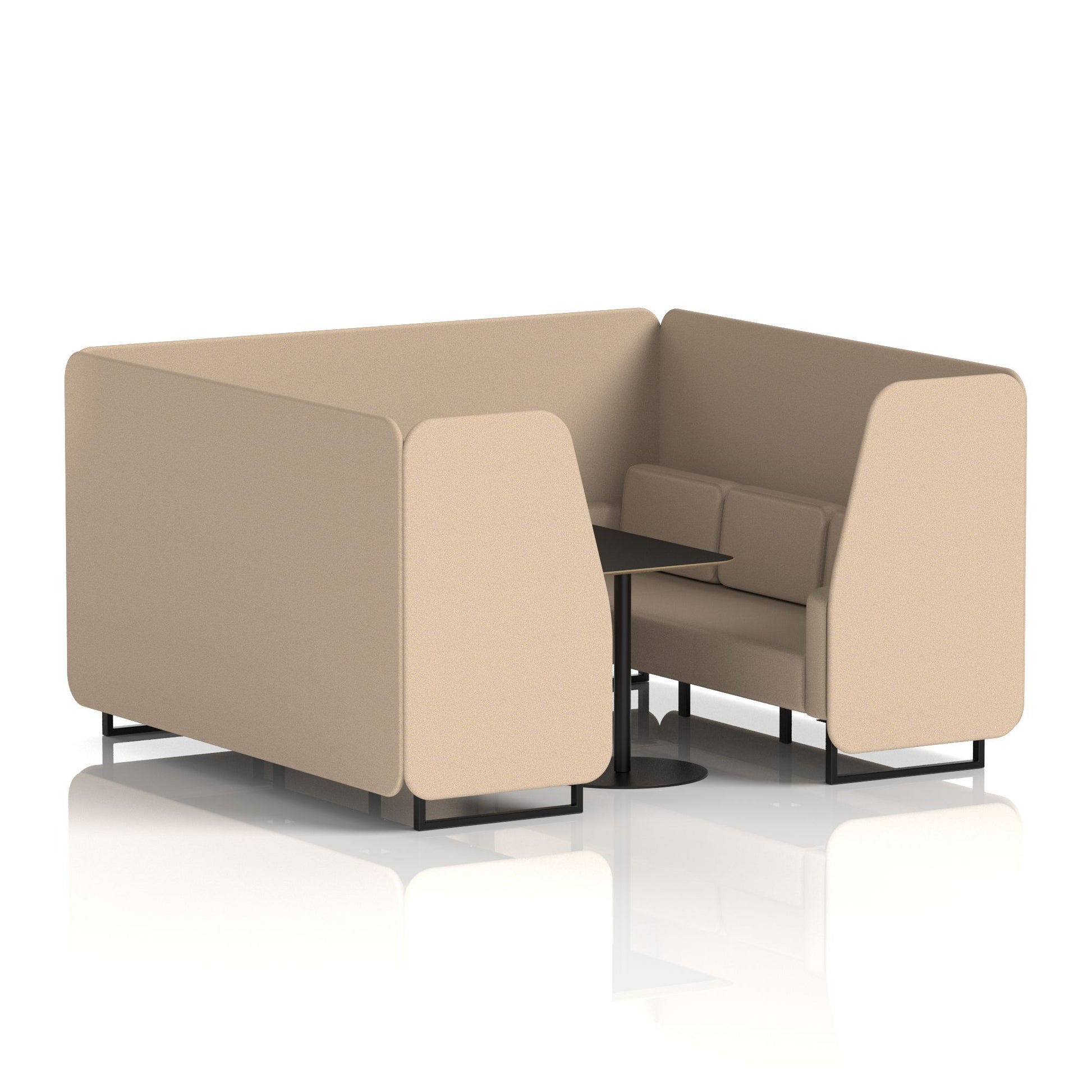 Brixworth Booth With Black Legs And Black Table In Single Tone