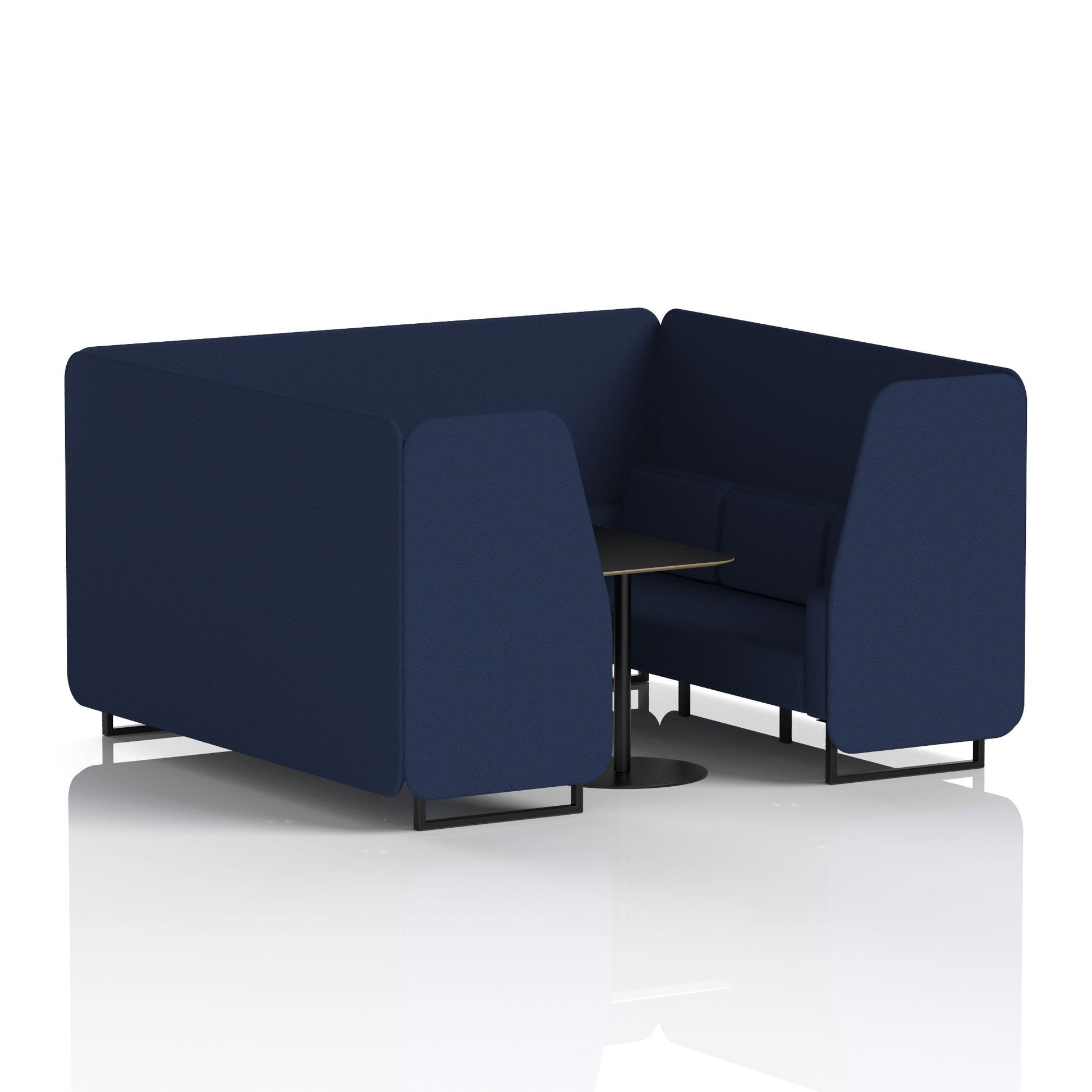 Brixworth Booth With Black Legs And Black Table In Single Tone