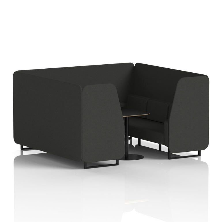 Brixworth Booth With Black Legs And Black Table In Single Tone
