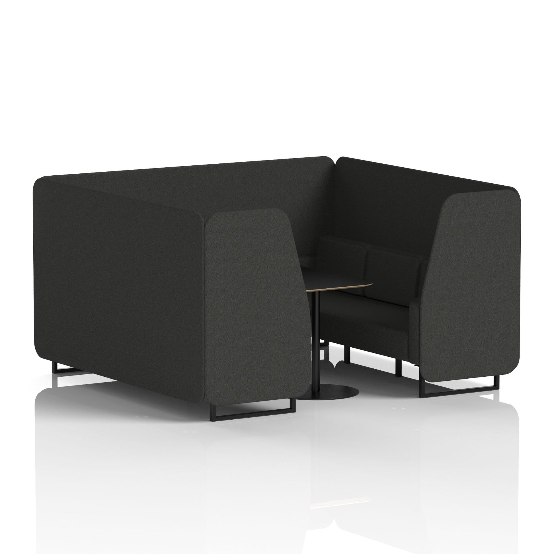 Brixworth Booth With Black Legs And Black Table In Single Tone