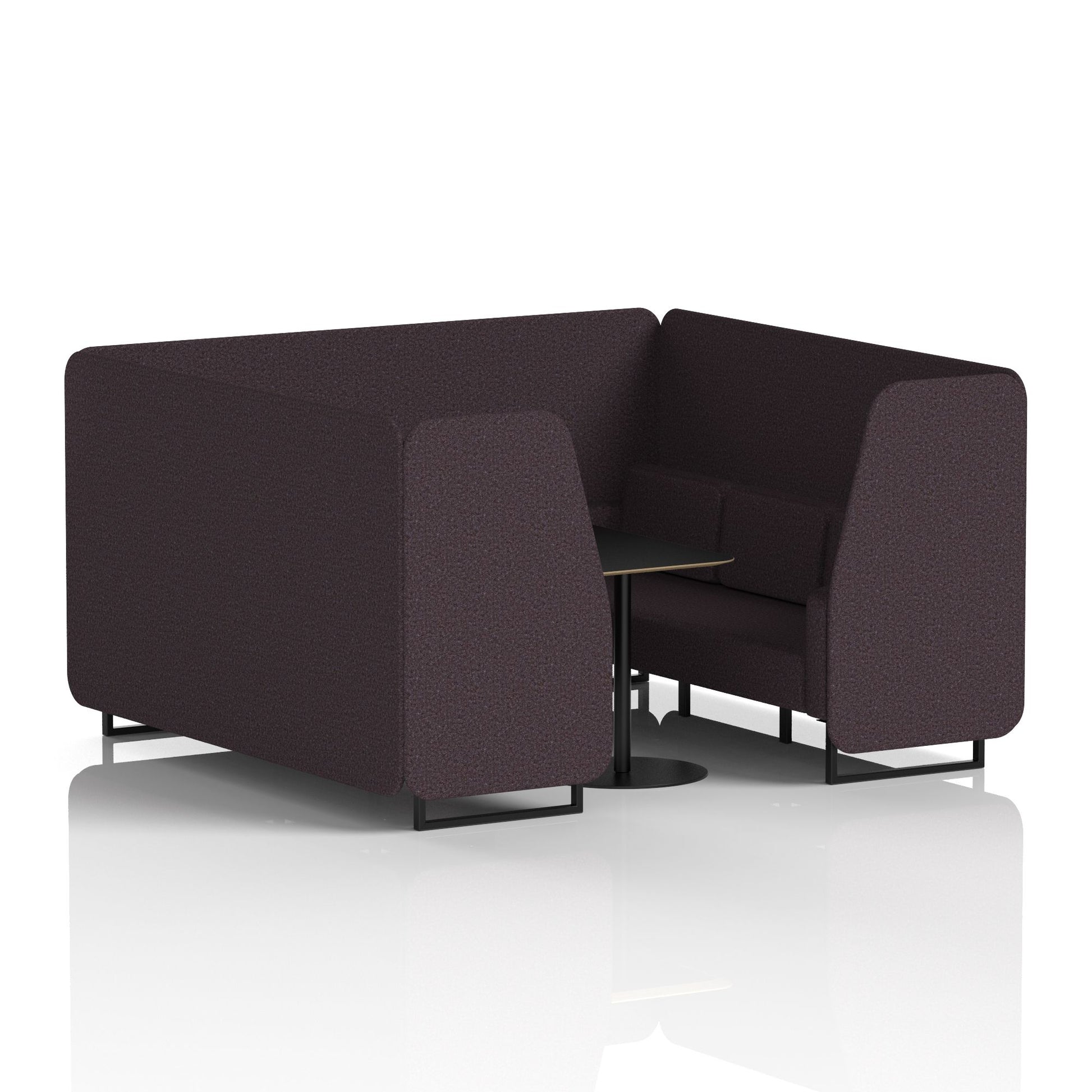 Brixworth Booth With Black Legs And Black Table In Single Tone