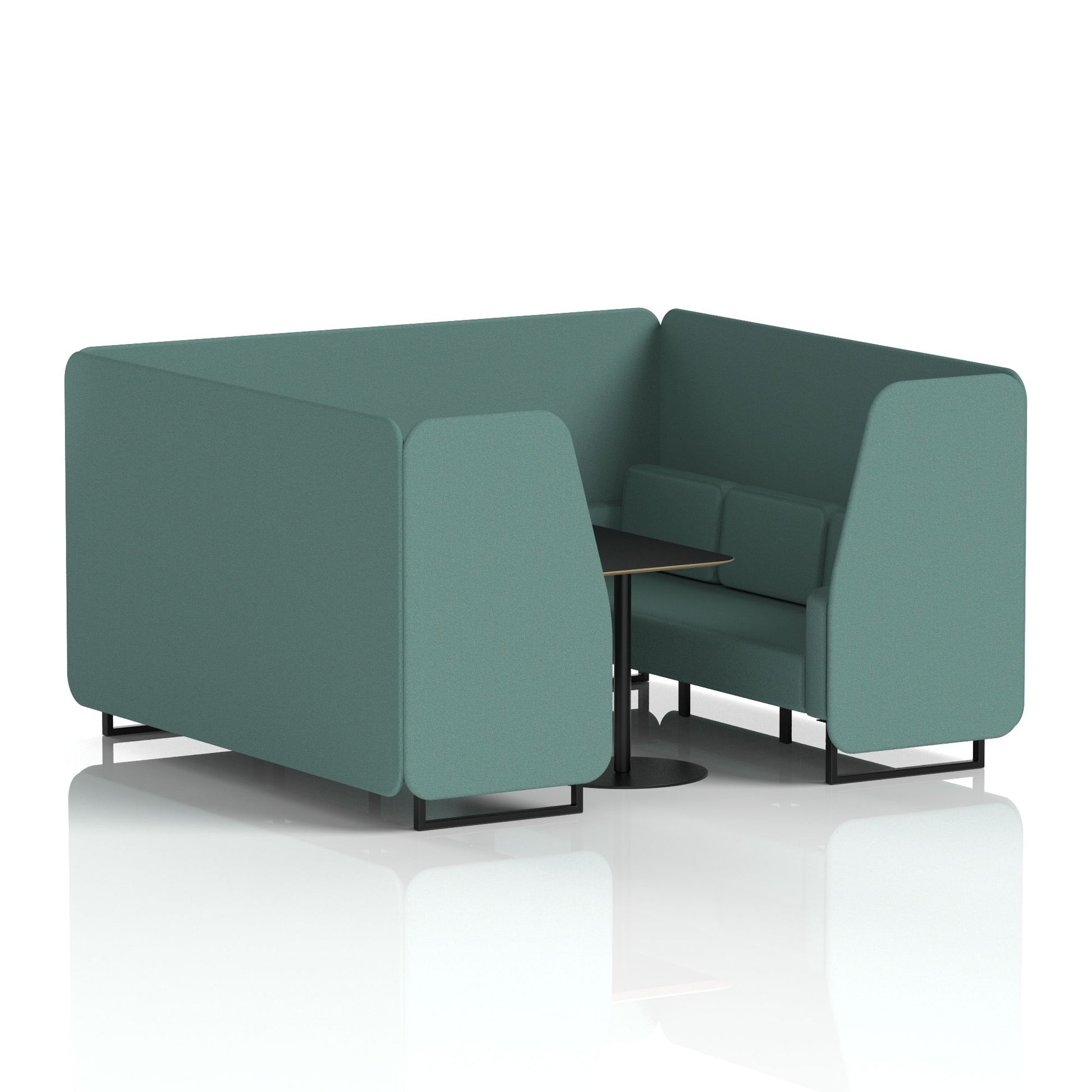 Brixworth Booth With Black Legs And Black Table In Single Tone