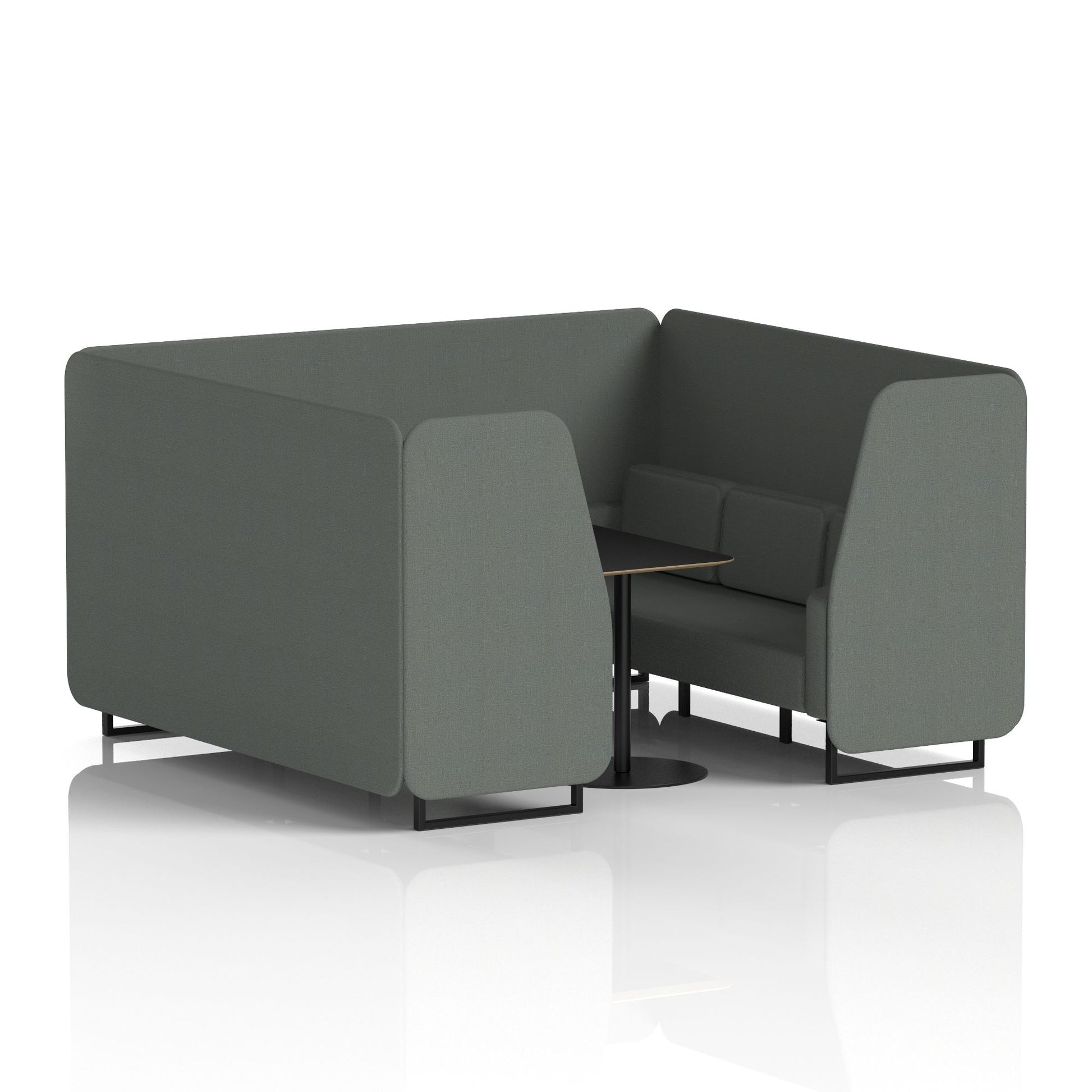 Brixworth Booth With Black Legs And Black Table In Single Tone