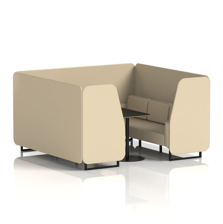 Brixworth Booth With Black Legs And Black Table In Single Tone