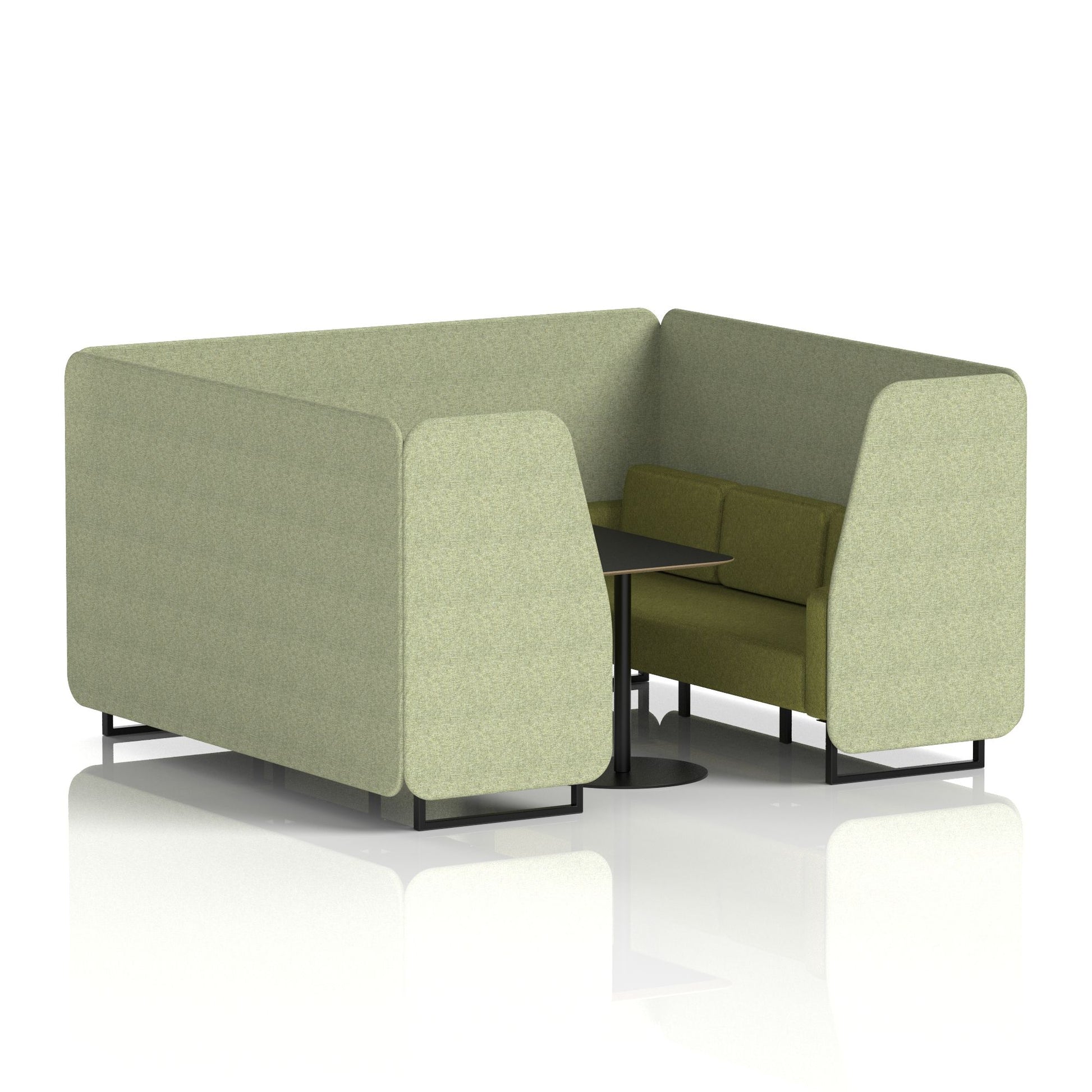 Brixworth Booth With Black Legs And Black Table In Two Tone