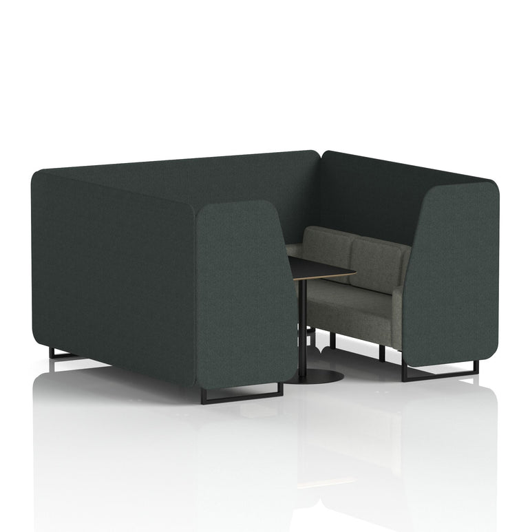 Brixworth Booth With Black Legs And Black Table In Two Tone