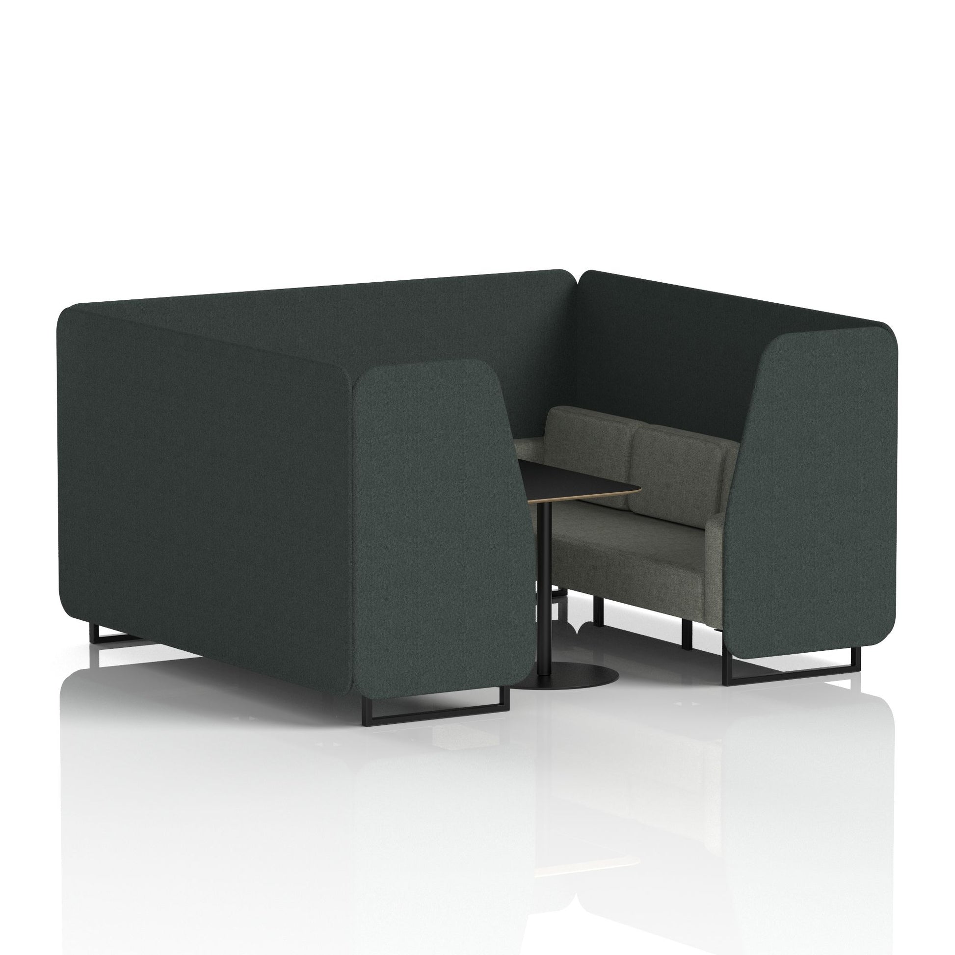 Brixworth Booth With Black Legs And Black Table In Two Tone
