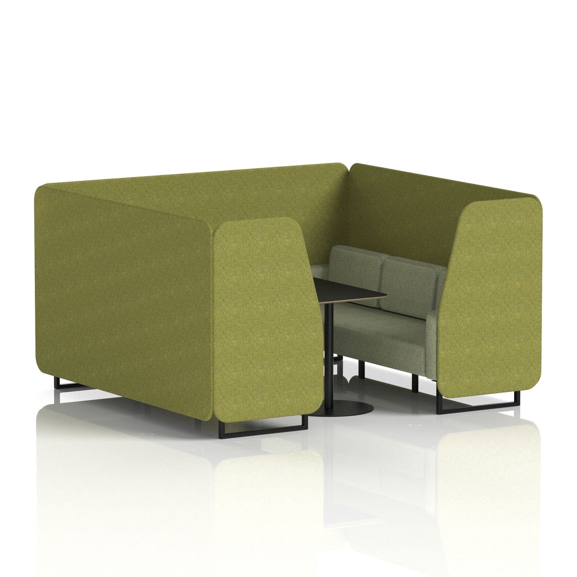 Brixworth Booth With Black Legs And Black Table In Two Tone