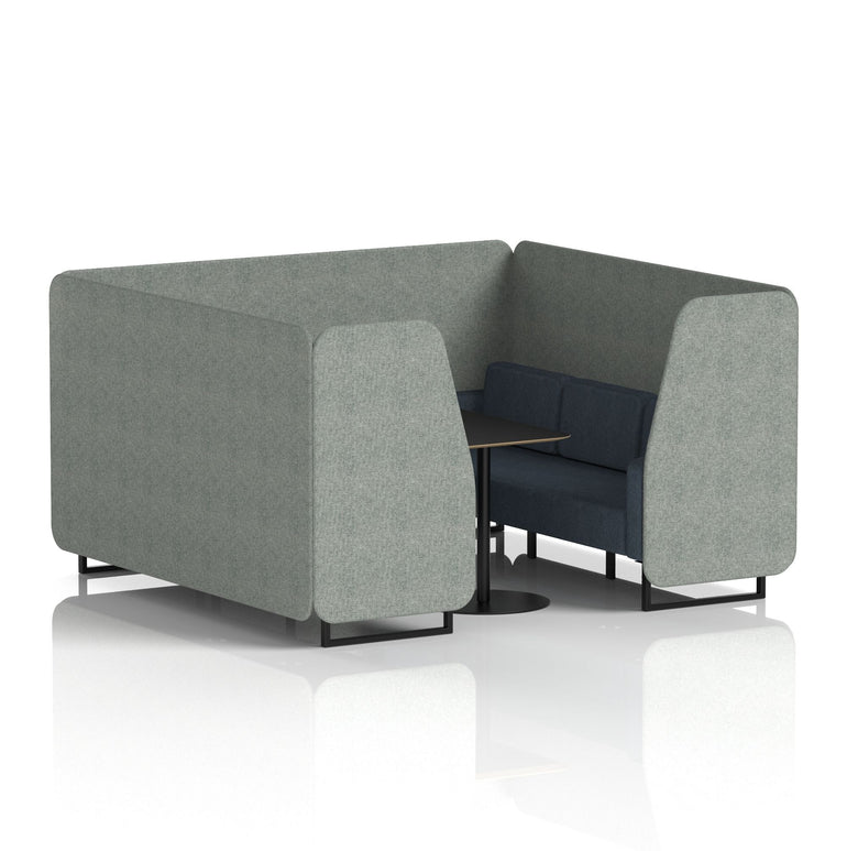 Brixworth Booth With Black Legs And Black Table In Two Tone